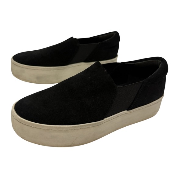 Vince Shoes - Vince Black Suede Leather Casual Slip On Platform Sneakers Sz 5M / 35